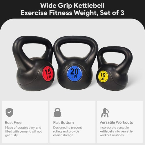 BalanceFrom Kettlebell Fitness Exercise Weights, Set of 3, 10, 15, and 20  Pounds, 1 Piece - Ralphs