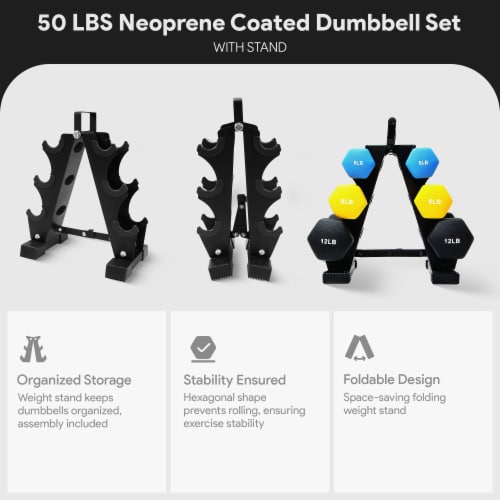 BalanceFrom Fitness 5, 8, and 12 Pound Neoprene Coated Dumbbell