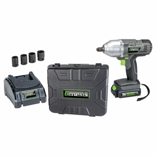 20 Volt Li Ion Cordless Impact Wrench Kit with Charger Battery