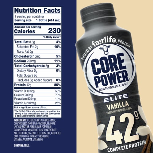 Core Power Elite Vanilla High Protein Shake Perspective: bottom