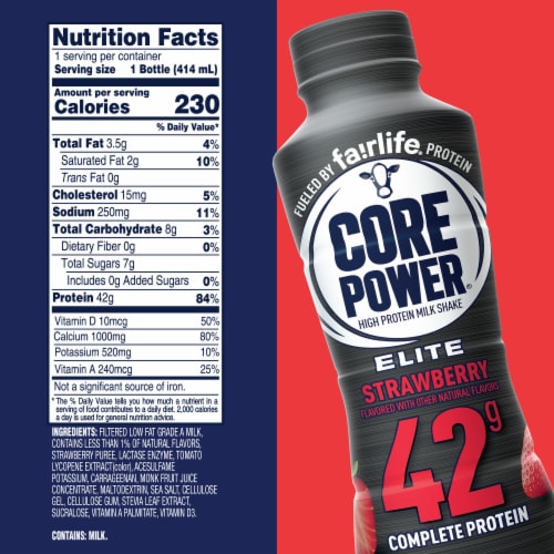 Core Power Elite Strawberry High Protein Shake Perspective: bottom
