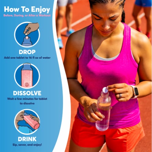 Nuun Hydration Sport + Caffeine Cherry Limeade Effervescent Electrolyte Supplement Tablets Perspective: bottom