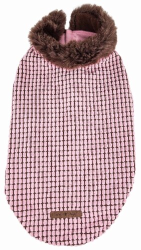 Pet Life 44PBMD Luxe Beautifur Elegant Designer Boxed Mink Fur Dog Coat Jacket, Pink & Brown Perspective: bottom
