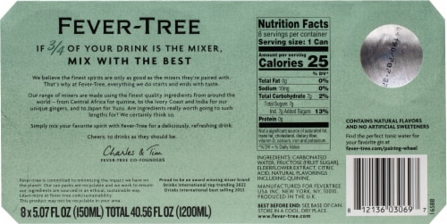 Fever Tree Elderflower Tonic Water Cans Perspective: bottom