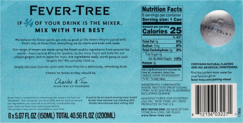 Fever-Tree Lemon Thyme & Rosemary Mediterranean Tonic Water Cans Perspective: bottom