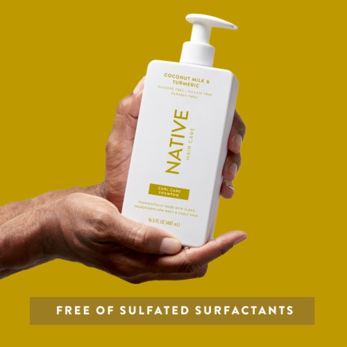 Native Curl Care Shampoo with Coconut Milk and Turmeric, Sulfate Free for Women and Men Perspective: bottom