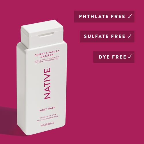 Native Body Wash, Cherry & Vanilla Macaron, Sulfate Free, for Women and Men Perspective: bottom