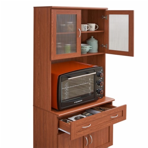 Hodedah Hikf92 Cherry Kitchen Island Perspective: bottom