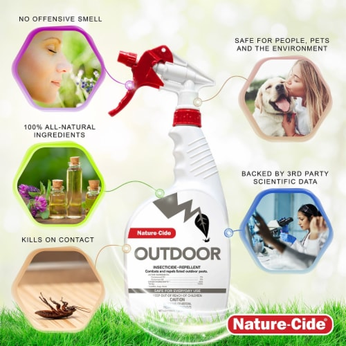 Nature-Cide Outdoor Insecticide & Repellent - Natural Roach, Spider, Mosquito, Ant Spray Perspective: bottom