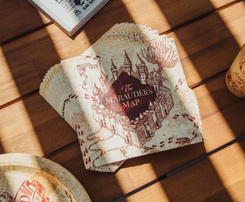 Harry Potter Marauders Map 60 Piece Party Tableware Set | Cups | Plates | Napkins Perspective: bottom