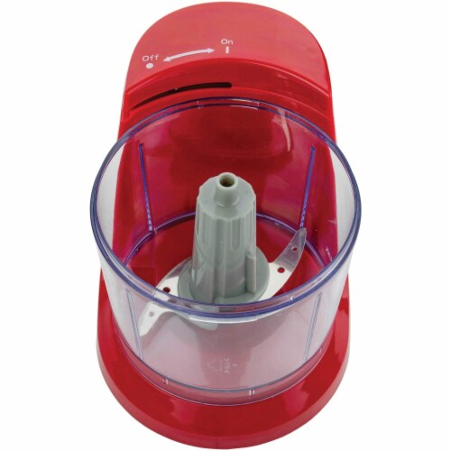 Brentwood MC-109R 1.5 Cup Kitchen Countertop Mini Food Chopper Processor, Red Perspective: bottom
