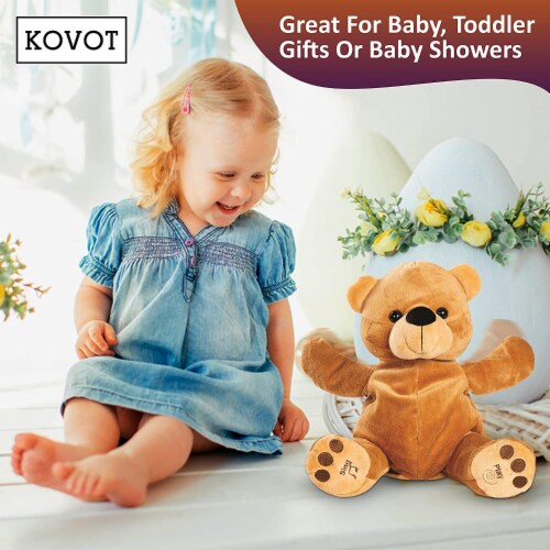 KOVOT Plush Animated Musical Singing Teddy Bear with Clapping Hands, 10 ...