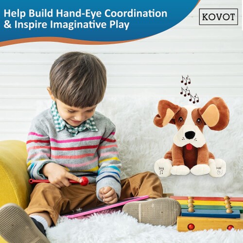 KOVOT Plush Singing Dog with Floppy Ears | Plays Peek A Boo & Sings Do