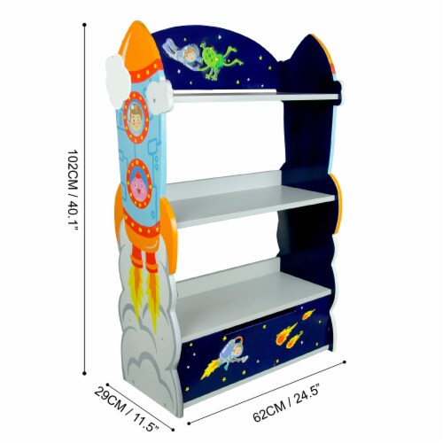 Fantasy Fields Outer Space Wooden 3 Shelf Bookcase Perspective: bottom