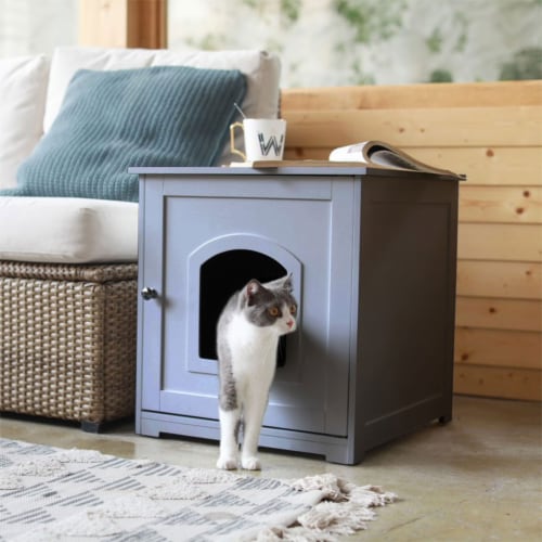 zoovilla Kitty Litter Loo Indoor Hidden Litter Box Enclosure Furniture Gray 1 Piece City Market