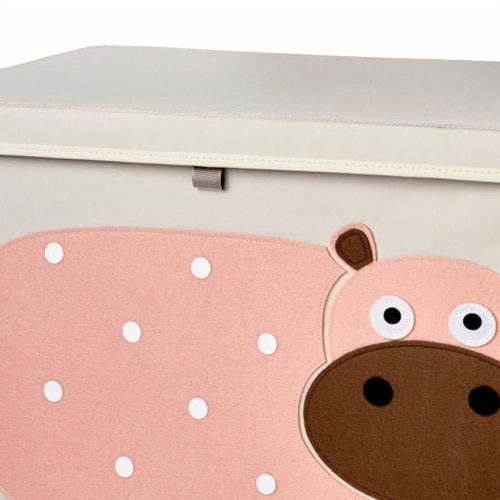 3 Sprouts Kids Toy Chest - Storage Trunk for Boys and Girls Room - Hippo Perspective: bottom