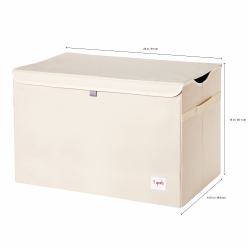 3 Sprouts Kids Toy Chest - Storage Trunk for Boys and Girls Room, Rhino Perspective: bottom