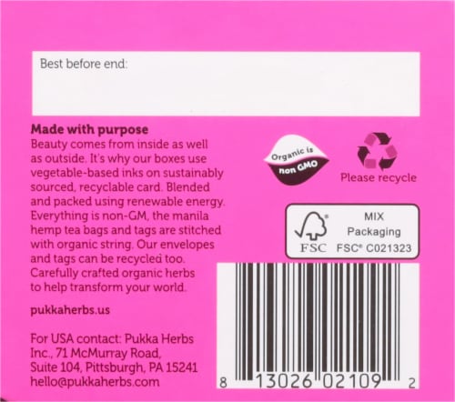 Pukka Organic Night Time Berry Tea Bag Perspective: bottom