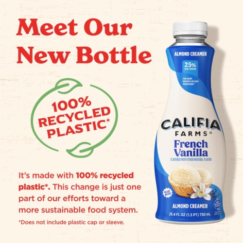 Califia Farms® French Vanilla Almond Milk Coffee Creamer Perspective: bottom