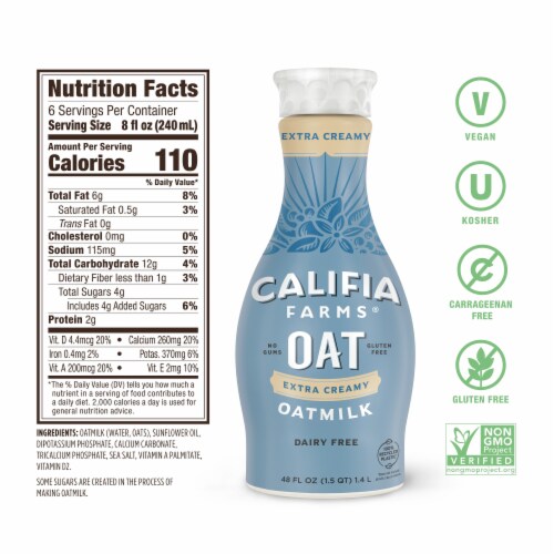 Califia Farms® Extra Creamy Oat Milk Perspective: bottom