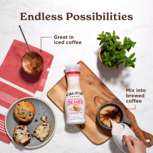 Califia Farms® Cookie Butter Dairy Free Almond Milk Coffee Creamer Perspective: bottom