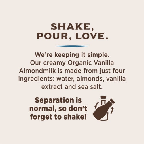 Califia Farms® Dairy Free Organic Vanilla Almond Milk Perspective: bottom