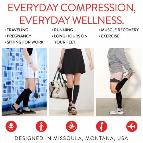 VIM & VIGR Compression Leg Sleeves: 15-20 mmHg (Nylon) - Black Size 1 Perspective: bottom