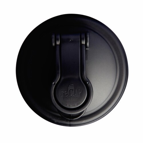 reCAP® Mason Jars Lid POUR cap | Wide Mouth | Black | Set of 3 Perspective: bottom