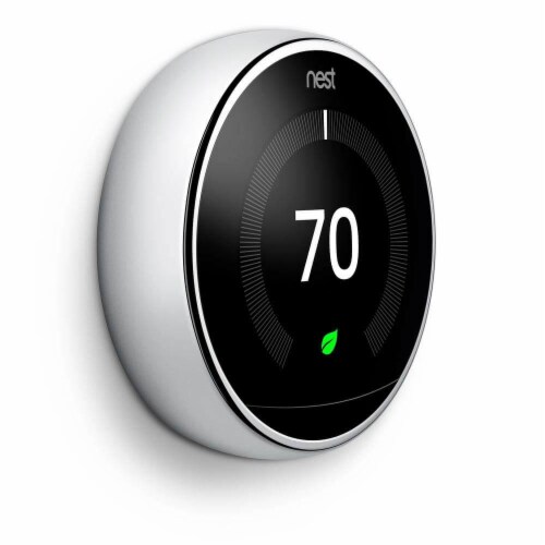 Google Nest T3019US Learning Thermostat 3rd Gen - Polished Steel Perspective: bottom