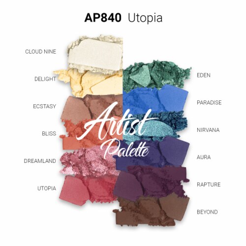 Kokie Professional Artist Eyeshadow Palette AP840 Utopia Perspective: bottom
