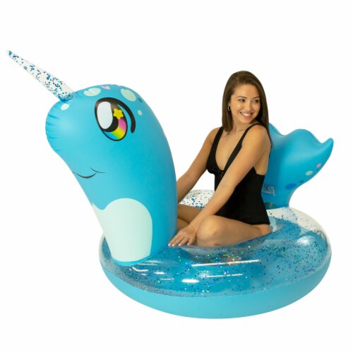 PoolCandy Narwhal Glitter Filled Pool Tube Perspective: bottom
