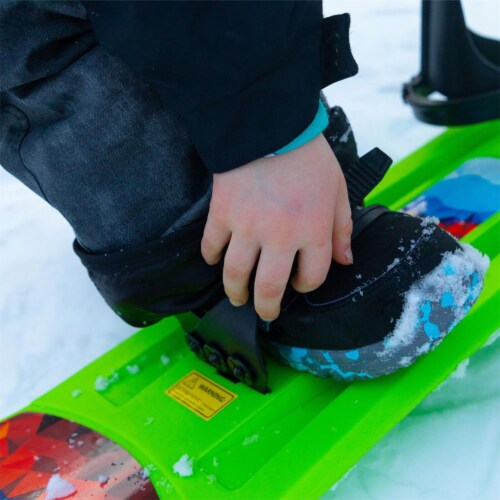 Lucky Bums 95cm Youth Kids Plastic Snowboard with Adjustable Bindings, Green Perspective: bottom