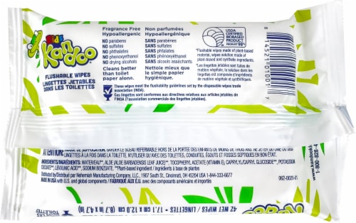 Kandoo® Flushable Wipes Sensitive Soft Pack Perspective: bottom