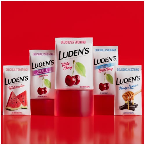 Luden's Soothing Wild Cherry Throat Drops Perspective: bottom