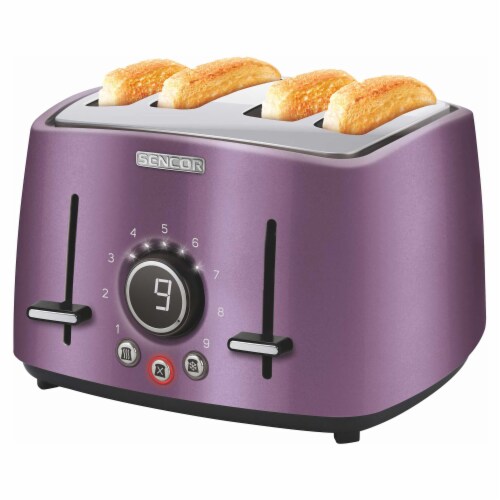 Sencor 4-Slot Toaster with Digital Button and Rack - Violet Perspective: bottom