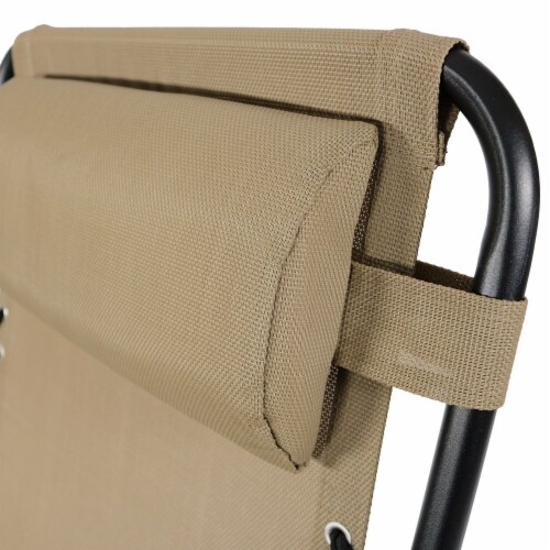Sunnydaze Zero Gravity Lounge Lawn Chair with Pillow and Cup Holder - Khaki Perspective: bottom