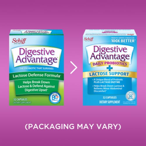 Digestive Advantage Daily Probiotics + Lactose Support Capsules Perspective: bottom