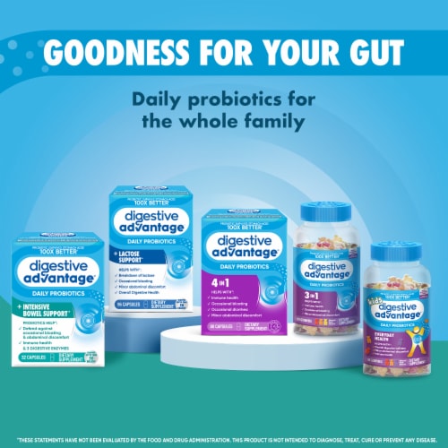 Digestive Advantage Intensive Bowel Support Probiotic Digestive Health Capsules 32 Count Perspective: bottom