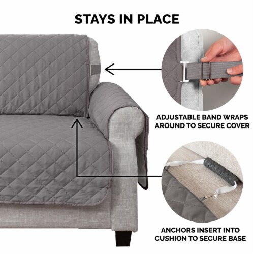 Reversible Sofa Protector - Gray/Mist Perspective: bottom