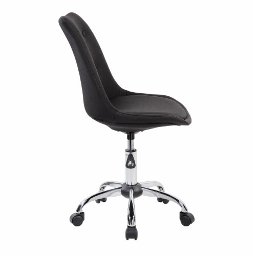 Techni Mobili Armless Desk Chair in Black Perspective: bottom