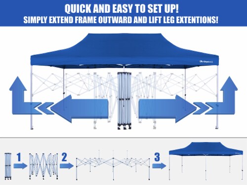 GigaTent Blue Pop Up Canopy Perspective: bottom