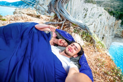 GigaTent Blue Double Sleeping Bag Perspective: bottom