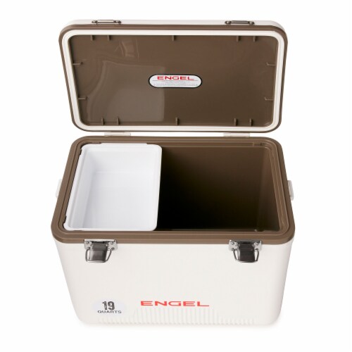 ENGEL 19 Qt Air Tight Dry Box & Insulated Ice Cooler with Shoulder Strap,  White, 1 Piece - Baker's