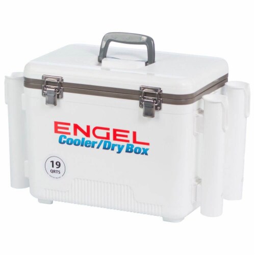 ENGEL 19 Quart Fishing Rod Holder Attachment Insulated Dry Box Ice Cooler,  White, 1 Piece - Fry's Food Stores