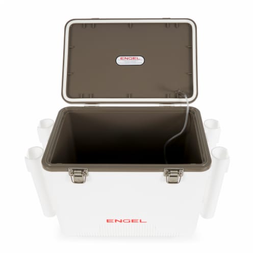 ENGEL 30 Quart Live Bait Fishing Dry Box Cooler with Water Pump