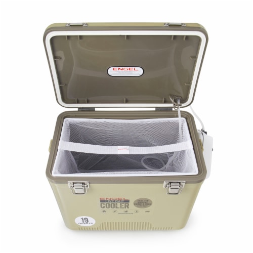 ENGEL 19 Quart Insulated Fishing Live Bait Dry Box Cooler with Water Pump,  Tan, 1 Piece - Gerbes Super Markets