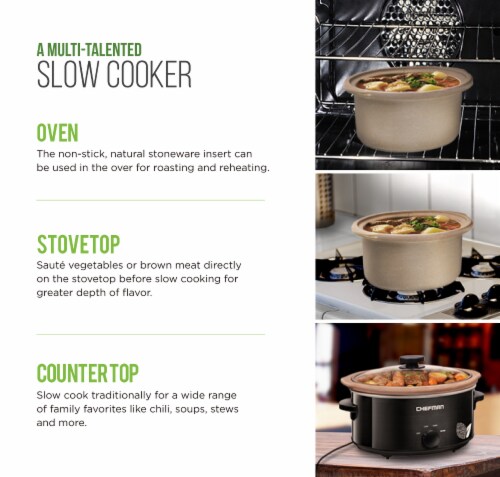 Chefman Natural Slow Cooker - Black, 5 qt - Pick 'n Save