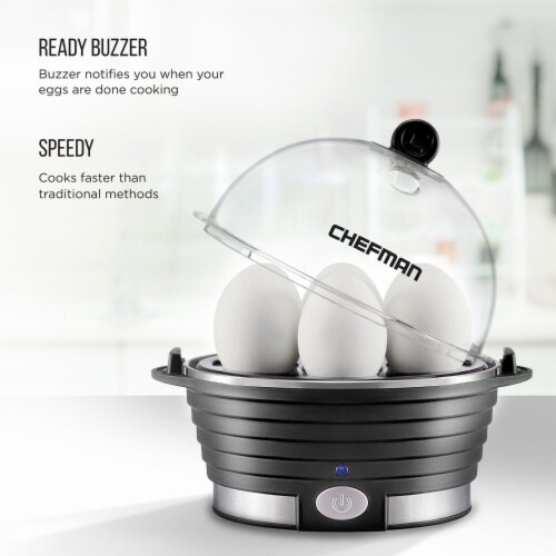 Chefman Electric Egg Cooker Boiler Quickly Makes 6 Eggs BPA Free Black 1 ct Foods Co