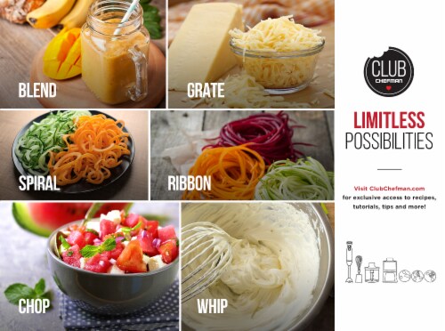 Chefman Electric Spiralizer & Immersion Blender 6-IN-1 Food Prep Combo Kit Perspective: bottom
