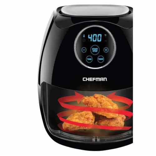 Chefman Digital Air Fryer with Flat Basket - Black Perspective: bottom